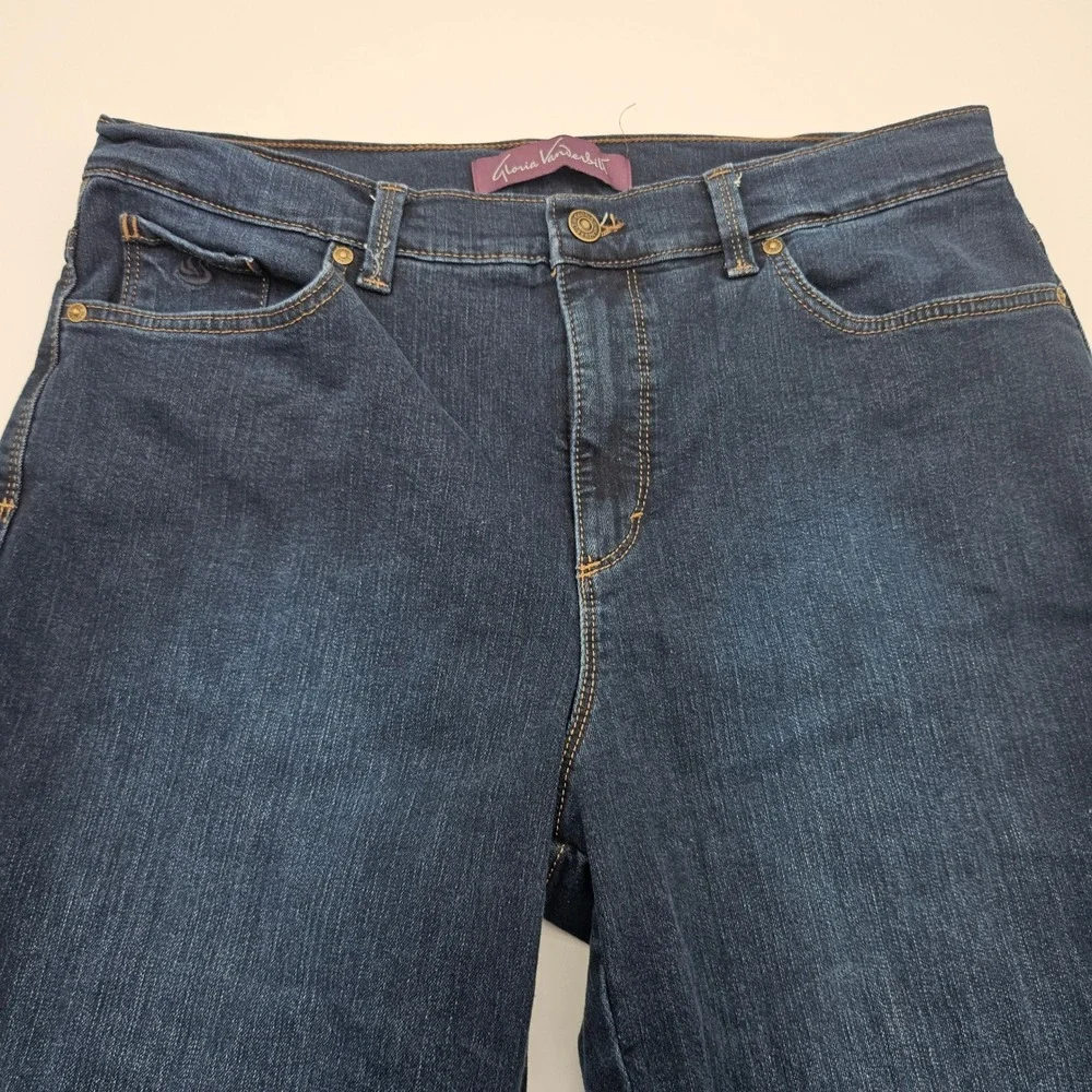 Gloria Vanderbilt Amanda High Rise Tapered‎ Jeans Dark Wash Mens 14S Blue Denim
